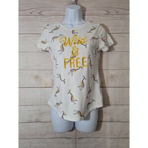 Disney T Shirt Womens XS White Wild & Free Embroidered Kevin UP Pullover